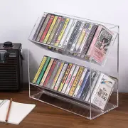 2 Tier Retro Clear Acrylic Cassette Tape Holder Audio Tape Deck Storage Display