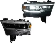 Car Front Lamps Compatible For Dodge 2021-2024 RAM 1500 Tyrannosaurus Rex Auto LED Headlights Assembly Projector Lens Style Accessories
