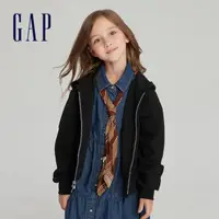 在飛比找momo購物網優惠-【GAP】女童裝 Logo連帽外套 空氣三明治系列-黑色(7