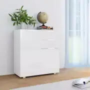 NNEVL Sideboard High Gloss White 71x35x76 cm Chipboard