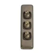5896 Switch Flat Plate Toggle 3 Gang Brown Antique Brass H108xW30mm