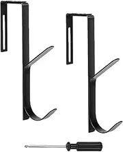 UtySty 2 Pack Coat Hooks Cubicle Wall Mount Double Hook Sturdy Adjustable Over Door Hanger for Cubicle Panel Partition Hanging Hats Bag Backpack Hoodie Sweater Jacket Purse Bathroom Bedroom Office