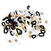 50pcs Eyeglass Chain Connector Silicone Strap Holder Chain End Loop Multi-color