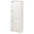 IKEA 3 Tier Standing Shoe Storage Hallway Organising Cabinet Compartments White