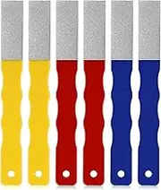 Honoson 6 Pcs Diamond Sharpening Hones Sets Color Coded Diamond Sharpening Stones Tools Flat Hand File Knife Set for Hunting, Outdoor