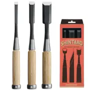 Japanese Vintage Set of 3 SHINTARO Woodworking Tool 230mm, 9/15/24mm w/Box Japan