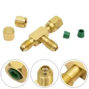 1/4X1/4X1/4\" T Type Adapter Add Gauge Deep Vacuum Manifold Pump SAE Flare New
