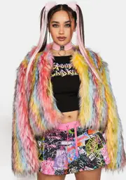 [HOROSCOPEZ] Plus Come Alive Faux Fur Jacket