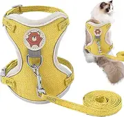 Cat Vest Harness - Adjustable Breathable Pet Harness, Comfortable Vest for Cats | Fashionable Outdoor Harness for Kittens, Small Pets, Walking leashs for Dogs, Rabbits, and Puppies