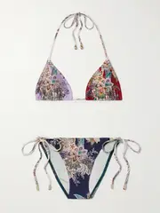 [Zimmermann] Zimmermann - Rhiannon Floral-print Triangle Bikini - Blue - 3 3 Blue
