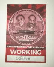 Snoop Dogg and Wiz Khalifa - Backstage Crew/Working Pass - Authentic - *RARE*