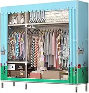 Wardrobe Canvas Wardrobe Portable Wardrobe Shelves with Hanging Rail, Shelves, Clothes Closet Storage Organizer for Bedroom, Living Room,C-123X45X170cm