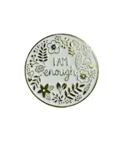 I am enough enamel pin - floral, strength, love, mental health