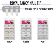 Mia Secret Royal Fancy (Ultra White, Natural, Clear 100 Nail Tips) 3pcs PVC Case