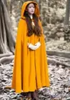 Womens Hooded Cloak Coat Full Length Retro Outwear Overcoat Autumn Winter Maxi