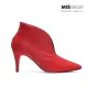 【MISWEAR】女-靴子-麂皮V型細跟踝靴-紅色