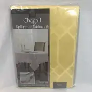 New Benson Mills Sunshine Chagall Spillproof Tablecloth 60" X 84" Oblong Yellow
