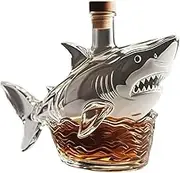 Creative Drinkware Tools Bar Bottle, Whiskey Shark Glass Decanter - Wine Kitchen Home Decor, Shark Whiskey Decanter Set For Husband Dad Men