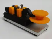 Orange Camelback Morse Code Key W/ Skirt & Aluminum Base