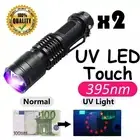 2x UV Ultra Violet LED Flashlight Blacklight Light 395 nM Inspection Lamp Torch