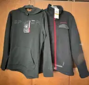 Spyder Set Zip Front Lined Fleece and Lightweight Pullover Hoody. NWT Sz Small