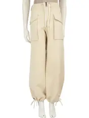 Ecru Parachute Drawstring Trousers
