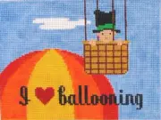 I Love Ballooning Hand Painted Needlepoint Canvas