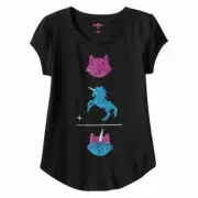 Girls Plus Size SO Perfectly Soft Rounded-Hem Kittycorn Graphic Tee Size:14.5 ()
