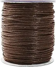 Mandala Crafts 1.5mm 109 Yards Bistre Brown Cotton Waxed Cord for Jewelry Making Bracelet Cord Waxed String - Beading String Thread Jewelry Cords for Necklaces String