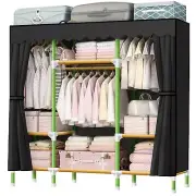 Portable Closet 57 Inch Wardrobe Closet Clothes Organizer with 3 Storage Shel...