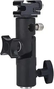 Camera Speedlite Mount, Aluminum Alloy E Type Flash Stand, Adjusted Hot Shoe Mount Adapters for Various Hot Shoe Flashes