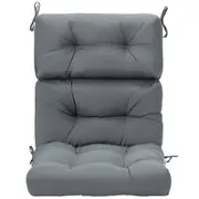 Giantex Patio Chair Seat Pads Cushion w/Non-slip Rope Belts High Back Chair Indoor & Outdoor Grey