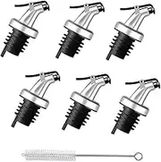 OljezziYa 6pcs Olive Oil Spouts Leak-Proof Nozzles Kitchen Oil and Vinegar Bottle Stoppers Wine Dispensers with Dust Cover Wine Pourer