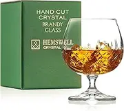 Brandy Snifter Single Cognac Glass - Small Brandy Snifters for Brandy or Whiskey - Elegant and Exquisite Cognac Balloon Glass Crystal 8.5oz - Wicklow Design