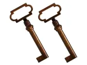 KY-12AC Skeleton Key, Antique Brass Plated Hollow Barrel Skeleton Key, Perfec...