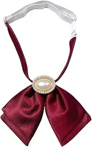 [SLEDEZ] Women Bow Tie Women's Shirt Career Lapel Flower 14x10cm (Color : Red, Size : 14x10cm)