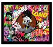 Framed Pop Art "Fifty Cent" Custom Framed One-of-a-Kind - by Nastya Rovenskaya