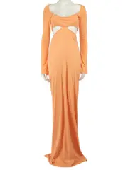 Orange Cutout Jersey Maxi Dress