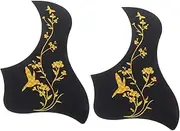 COHEALI 2Pcs Practical Guitar Pickguard Stickers with Bird Patterns Scratch Protective Decals for Acoustic Guitars Design