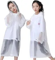 [Jntahecg] Clear Raincoat, Lightweight Rain Coat, Reusable Raincoats with Hood Outdoor Family Travel Hiking 2 Pcs