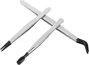 DECOMELODY 3Pcs Stainless Steel Hobby Tweezers for Stamp Collecting Lightweight and Durable Precision Tools for Easy Handling and Application of Stamps and Crafts