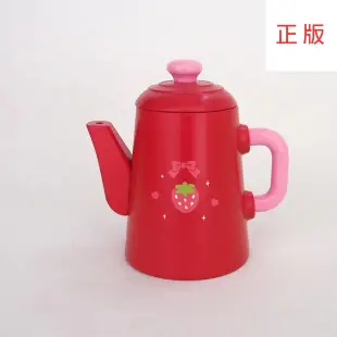 日本Mother Garden-木製家家酒玩具 下午茶 茶壺-DXK 廚房廚具水壺 點心 親子 扮家家草莓紅色 角色扮演