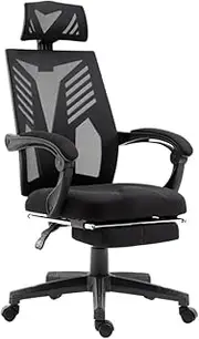 Artiss Gaming Chair Ergonomic Office Chairs Height Adjustable Mesh Computer Desk Seat with Lumbar Support and 150° Recline, High Back and 360°-Swivel Seating Black for Executive Home