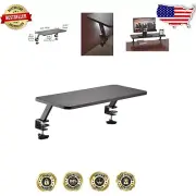 Adjustable Black Computer Monitor Stand with Under-Shelf Storage, 25.6" x 10.2"