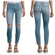 NWT $255 Current/Elliott Silverlake Zip Jeans 29 tinker destroy