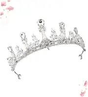 Baluue Crystal Crown Bride Headdress Bride Headpieces for Wedding Headpiece for Bride Rhinestone Crown Wedding Headband Bridal Rhinestone Tiara Crystals Decor Ornament Personalized Silver