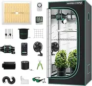 [MARS HYDRO] 3x3 Grow Tent Kit Complete TS1000 Dimmable Full Specturm 2.3x2.3x5.2FT Grow Light Complete System 80x80x160cm Growing Tent 1680D Indoor Grow Set with 4" Inline Fan Filter Kit, Clip Fan