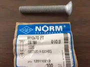 M10-1.50 x 70MM Flat Head Socket Cap Screws, Galvanize Qty (50)