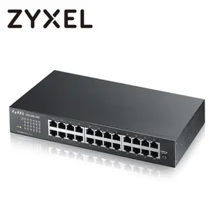Zyxel合勤 GS1100-24E 交換器 24埠 Giga 超高速 乙太網路交換器 無網管 無網路管理 鐵殼 Switch