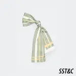 【SST&C 換季７５折】綠底白條紋長形絲巾9662405004
